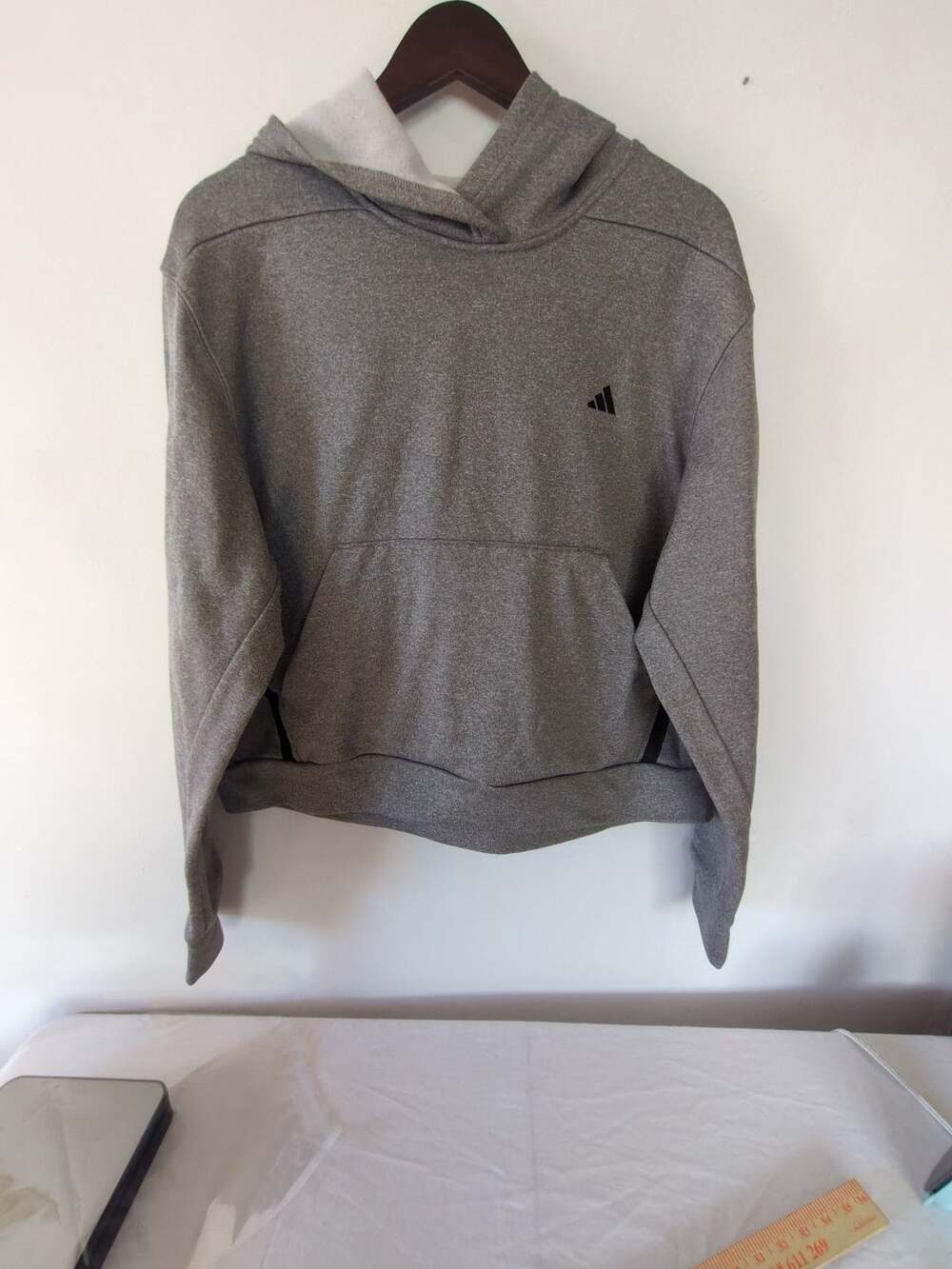 Adidas Game & Go Fleece Hoodie Size Large Heather Gray